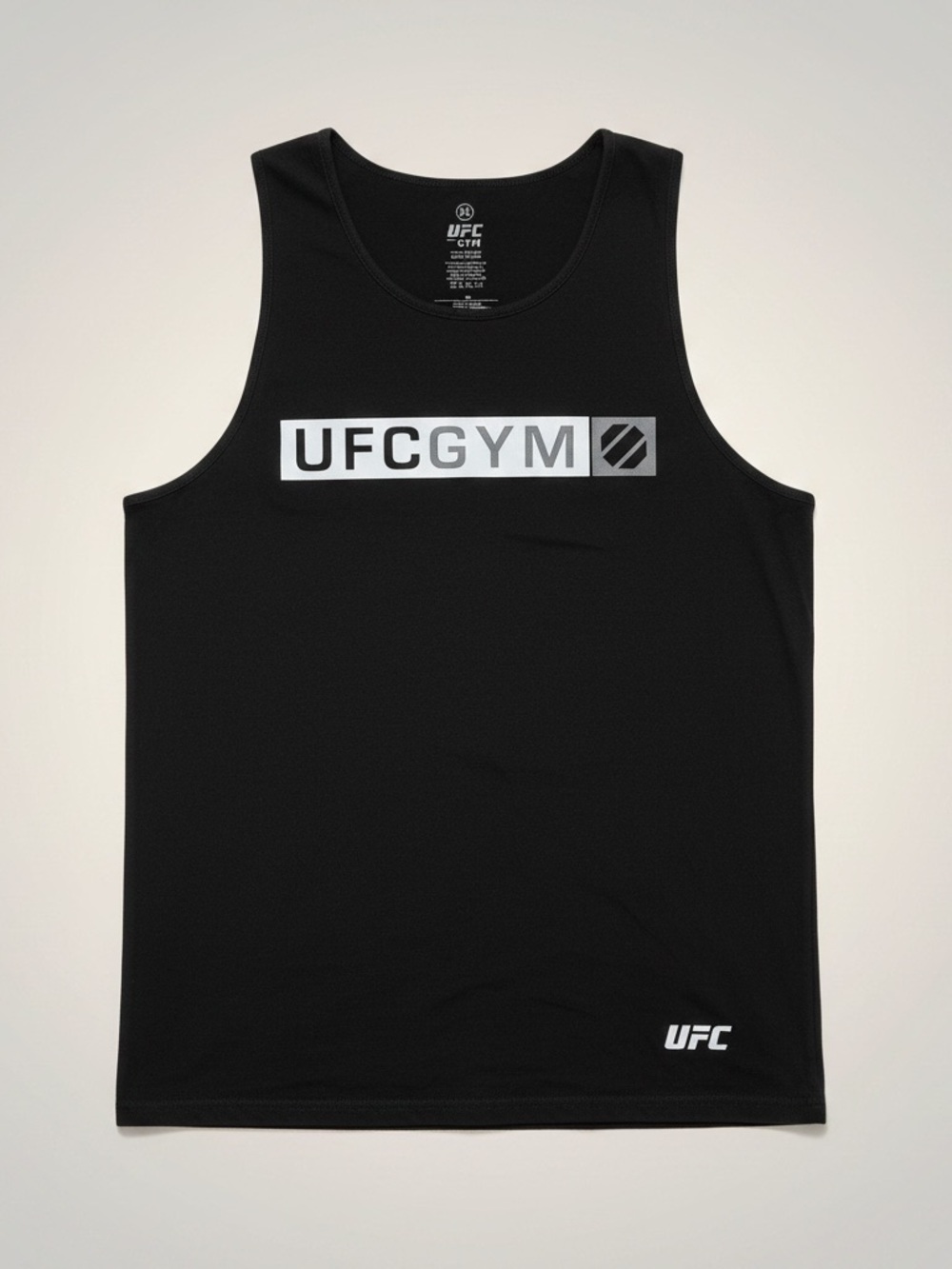 UFC Black Tank with White Logo Panel